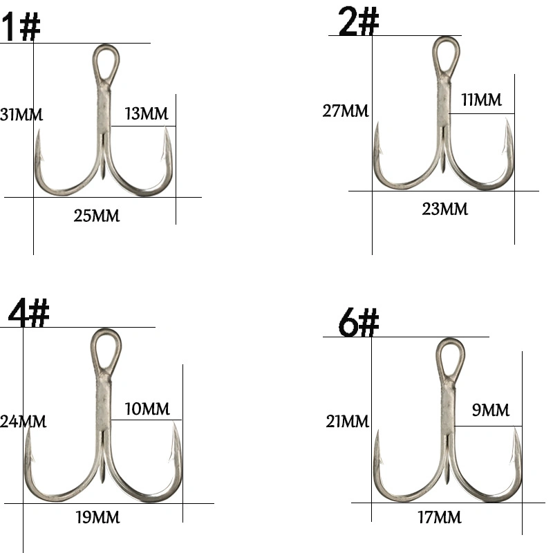 Treble Hooks Feather High Carbon Steel Groove Barbed Fishhooks Sea Saltwater Lure Fishing Accessories Tackle