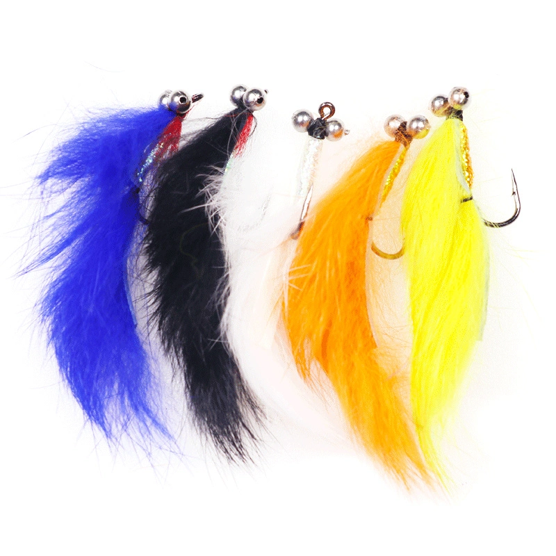Fly Fishing Bait Fly Hook with Rabbit Hair Flash Body