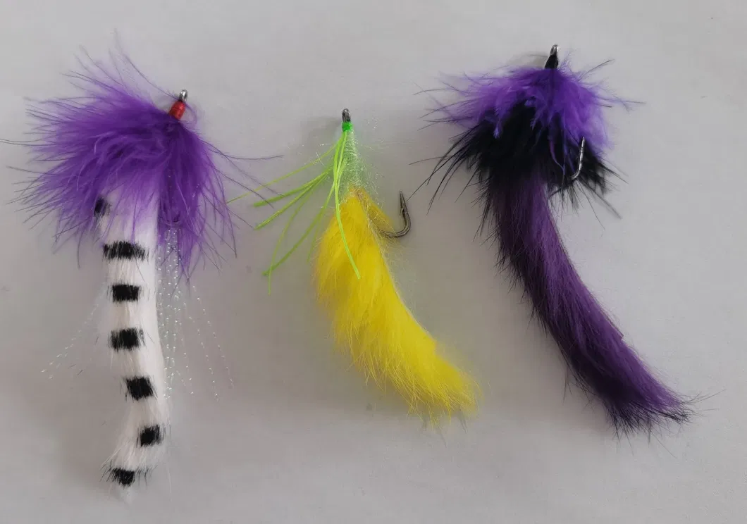 Fly Fishing Bait Fly Hook with Rabbit Hair Flash Body