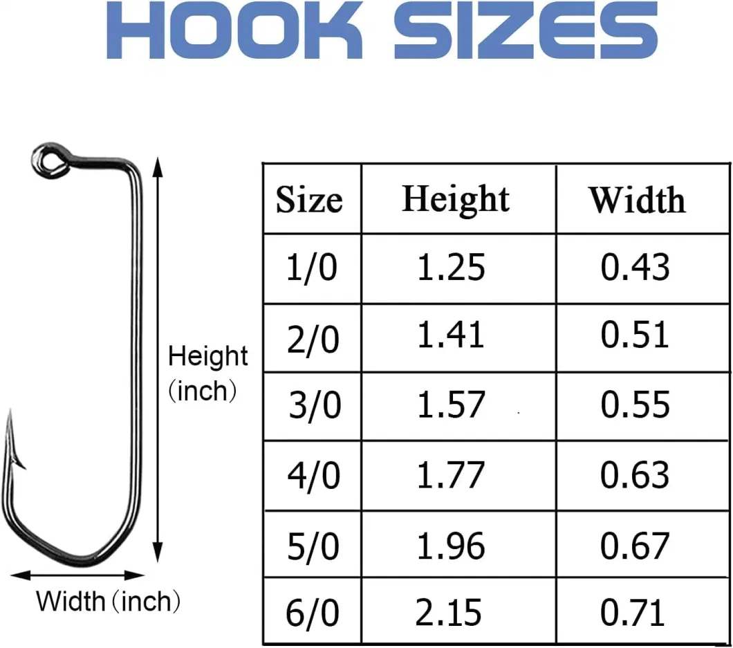 Aberdeen Jig Hooks - 100PCS 90 Degree Long Shank Forged Duratin Jig Hook Round Bend High Carbon Steel Barbarian Hooks Saltwater Fishing Jig Hooks Kit 1/0-6/0