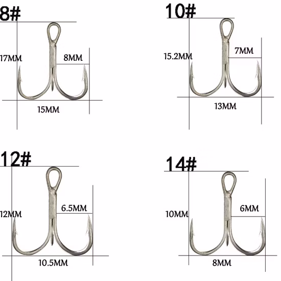 Treble Hooks Feather High Carbon Steel Groove Barbed Fishhooks Sea Saltwater Lure Fishing Accessories Tackle