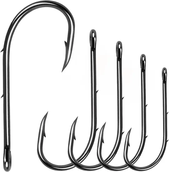 Baitholder Fishing Hooks Barbed Shank Beak Bait Holder Hooks Black Carbon Steel Offset Jig Fishing Hooks Saltwater Freshwater 