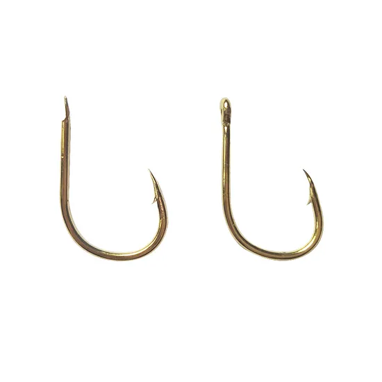 Iseama Fishing Hook with Ring Bait Holder Gold Color Carbon Steel Carp Fishing Tackle Accessories 