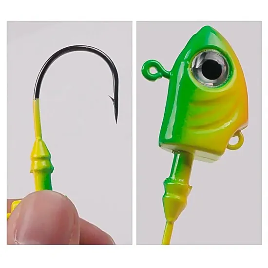 3D Fish Eye Lead Head/Jig Head Hooks High Carbon Steel for Saltwater 