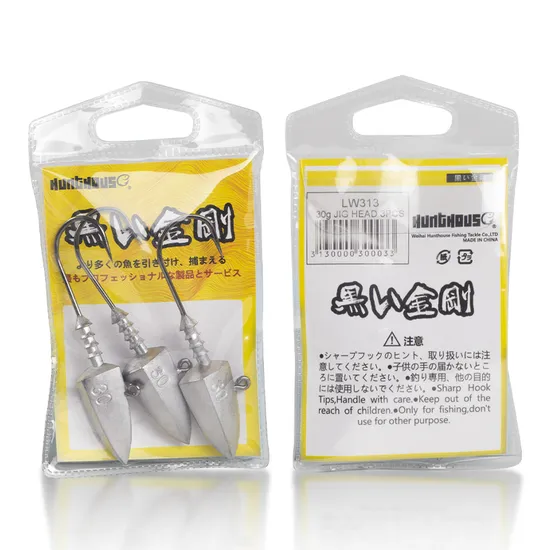 Lead Head Shaped High Carbon Steel Jig Head Hook for Saltwater Fishing 
