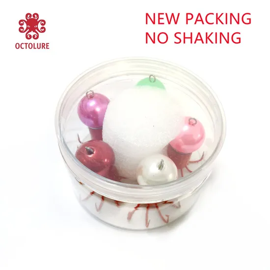 50g Octopus Ball Squid Jig Round Box 6PCS Packing Soft Hook 